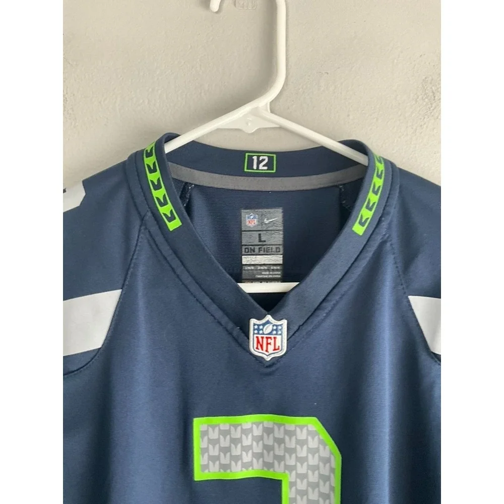 Seattle Seahawks Russell Wilson #3 Football Jersey Youth L‎ Nike Blue On Field
